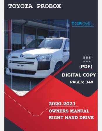 toyota probox 2020-2021 owners manual in english